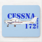 Darstellung des Flugzeugdesigns der Cessna 172 Sky Mousepad (Vorne)