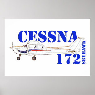 Darstellung des Flugzeugdesigns der Cessna 172 Sky Poster