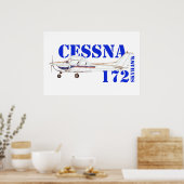Darstellung des Flugzeugdesigns der Cessna 172 Sky Poster (Küche)