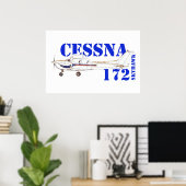 Darstellung des Flugzeugdesigns der Cessna 172 Sky Poster (Heimbüro)