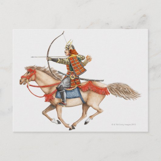 Darstellung des frühen Samurai-Kriegers Postkarte (Vorderseite)