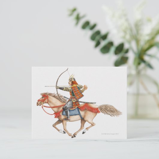 Darstellung des frühen Samurai-Kriegers Postkarte (Stehend Vorderseite)