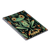 Darstellung des geometrischen grünen Frosches Notizblock (Rechte Seite)