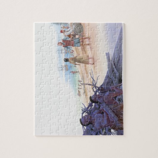 Darstellung des Gesprächs von Pocahontas mit Capta Puzzle (Vertikal)