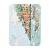 Darstellung des Hafens von Porofino Magnet (Vertikal)