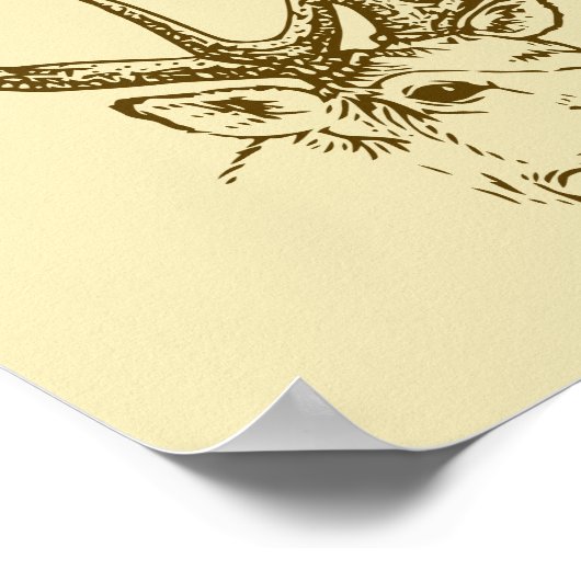 Darstellung des Hirschkopfes Poster (Ecke)