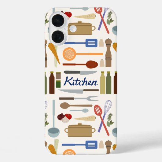 Darstellung des Küchengeschirges+Mustermuster Case-Mate iPhone Hülle (Rückseite)