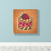 Darstellung des Kuchens im Retrostil Leinwanddruck (Insitu (Holzboden))
