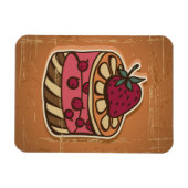 Darstellung des Kuchens im Retrostil Magnet (Horizontal)