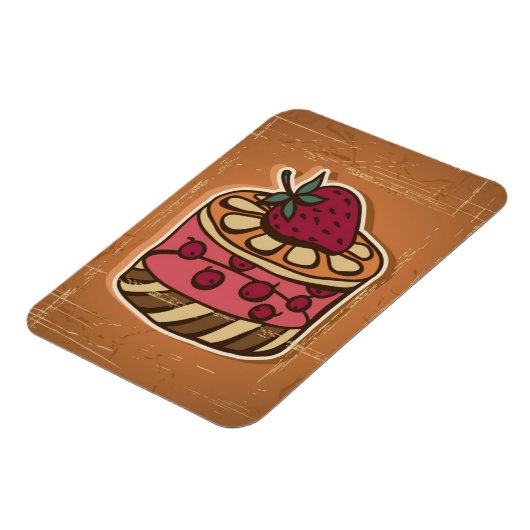 Darstellung des Kuchens im Retrostil Magnet (Linke Seite)