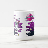 Darstellung des lebendigen Astronauten-Retro-Raume Kaffeetasse (Mittel)