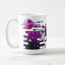 Darstellung des lebendigen Astronauten-Retro-Raume Kaffeetasse