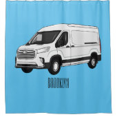 Darstellung des Lieferwagens Cartoon Duschvorhang (Vorderseite)