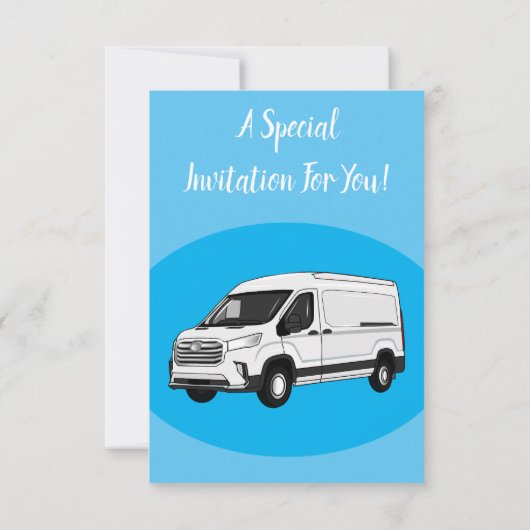 Darstellung des Lieferwagens Cartoon Einladung (Rückseite)