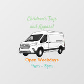 Darstellung des Lieferwagens Cartoon Fensteraufkleber (Blatt)