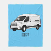 Darstellung des Lieferwagens Cartoon Fleecedecke (Vorderseite)