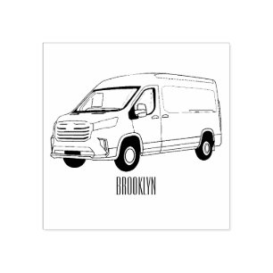 Darstellung des Lieferwagens Cartoon Gummistempel