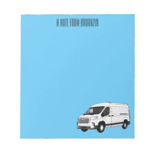 Darstellung des Lieferwagens Cartoon Notizblock