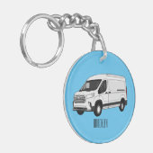 Darstellung des Lieferwagens Cartoon Schlüsselanhänger (Vorderseite links)