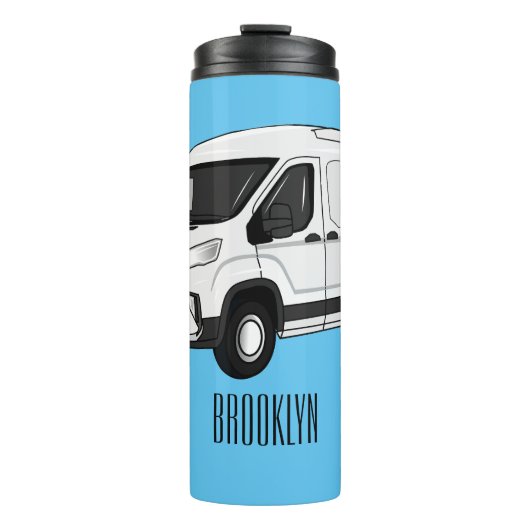 Darstellung des Lieferwagens Cartoon Thermosbecher (Vorderseite)