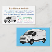 Darstellung des Lieferwagens Cartoon Visitenkarte (Vorne/Hinten)