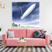 Darstellung des Luftschiffes, das vom Blitz getrof Leinwanddruck (Insitu (Wohnzimmer))