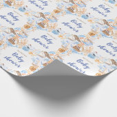 Darstellung des nautischen Strandes Babydusche Geschenkpapier (Ecke)