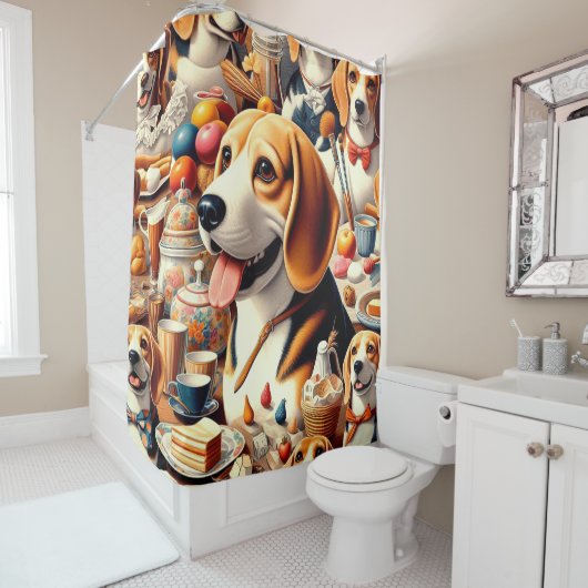 Darstellung des Niedlichen Beagle Duschvorhang (Beispiel)
