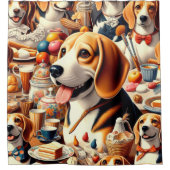 Darstellung des Niedlichen Beagle Duschvorhang (Vorderseite)