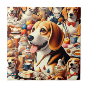 Darstellung des Niedlichen Beagle Fliese