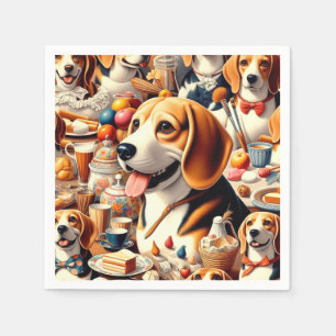 Darstellung des Niedlichen Beagle Serviette