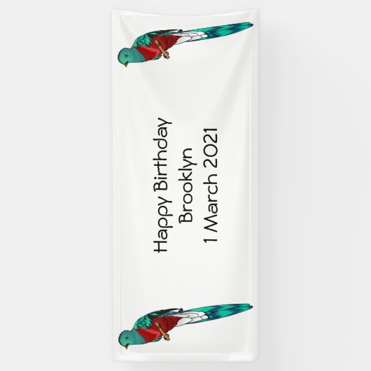 Darstellung des Quetzal-Cartoon Banner (Vertikal)