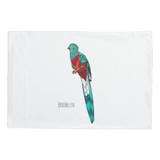 Darstellung des Quetzal-Cartoon Kissenbezug (Rückseite)