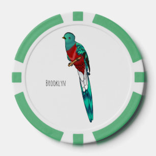 Darstellung des Quetzal-Cartoon Pokerchips