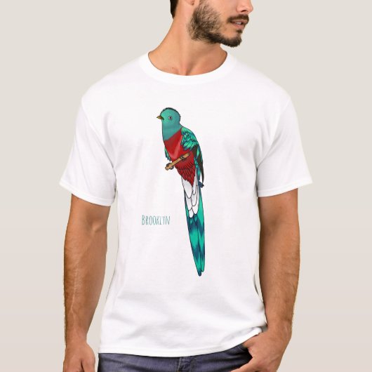 Darstellung des Quetzal-Cartoon T-Shirt (Vorderseite)