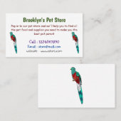 Darstellung des Quetzal-Cartoon Visitenkarte (Vorne/Hinten)