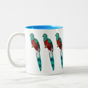 Darstellung des Quetzal-Cartoon Zweifarbige Tasse