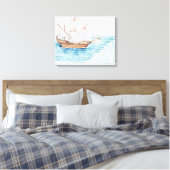 Darstellung des Schiffes, das sich dem Wasserfall Leinwanddruck (Insitu (Schlafzimmer))
