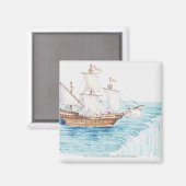 Darstellung des Schiffes, das sich dem Wasserfall  Magnet (Vorderseite/Rückseite)