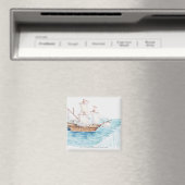 Darstellung des Schiffes, das sich dem Wasserfall  Magnet (In Situ (Geschirrspüler))