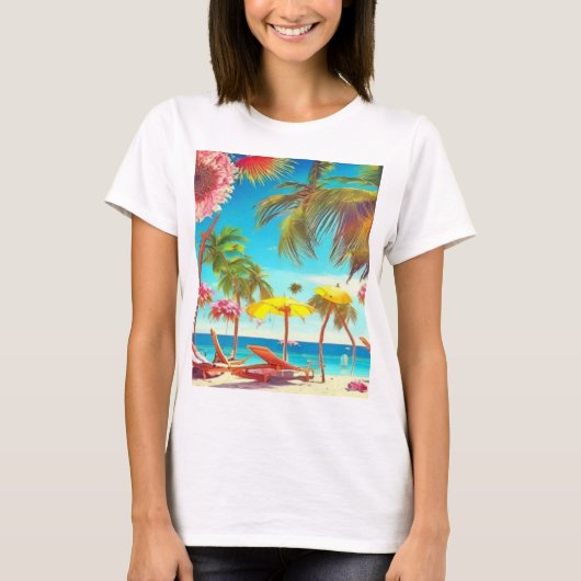Darstellung des Strandes T-Shirt (Vorderseite)