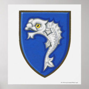 Darstellung des Symbol für heraldische Fische auf  Poster