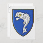 Darstellung des Symbol für heraldische Fische auf Postkarte (Vorne/Hinten)