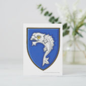 Darstellung des Symbol für heraldische Fische auf Postkarte (Stehend Vorderseite)