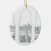Darstellung des ungarischen Parlaments und Budapes Keramik Ornament (Rechts)