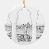 Darstellung des ungarischen Parlaments und Budapes Keramik Ornament (Hinten)