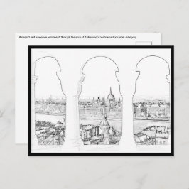 Darstellung des ungarischen Parlaments und Budapes Postkarte