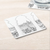 Darstellung des ungarischen Parlaments und Budapes Rechteckiger Pappuntersetzer (angewinkelt)