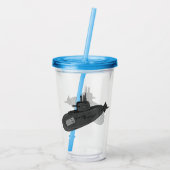 Darstellung des unterseeischen Cartoon Acryltrinkbecher (Rückseite)