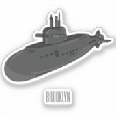 Darstellung des unterseeischen Cartoon Aufkleber (Vorderseite)